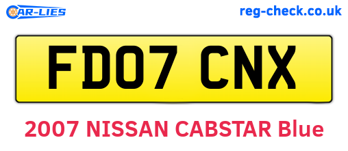 FD07CNX are the vehicle registration plates.