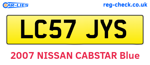 LC57JYS are the vehicle registration plates.