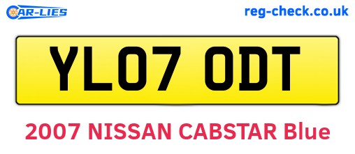 YL07ODT are the vehicle registration plates.