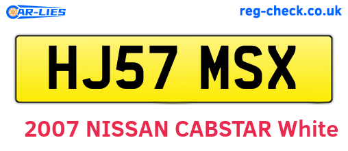 HJ57MSX are the vehicle registration plates.