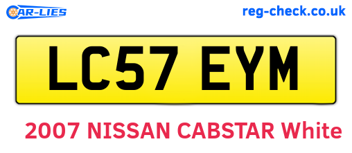 LC57EYM are the vehicle registration plates.