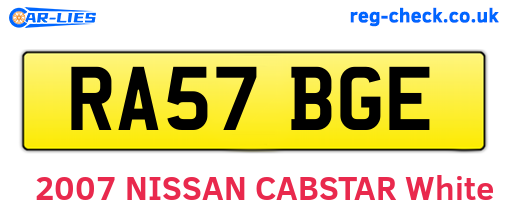 RA57BGE are the vehicle registration plates.