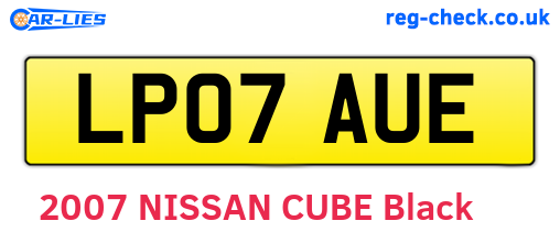 LP07AUE are the vehicle registration plates.