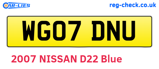 WG07DNU are the vehicle registration plates.