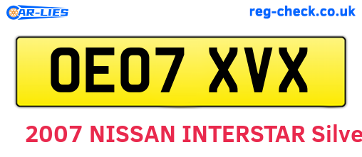 OE07XVX are the vehicle registration plates.