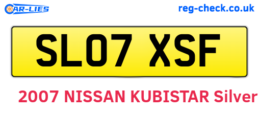 SL07XSF are the vehicle registration plates.