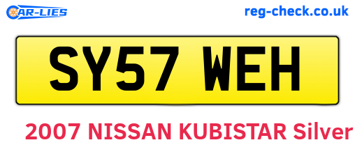 SY57WEH are the vehicle registration plates.