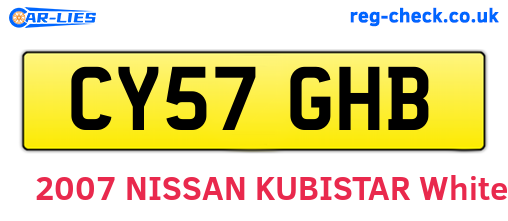 CY57GHB are the vehicle registration plates.