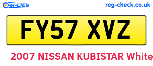FY57XVZ are the vehicle registration plates.
