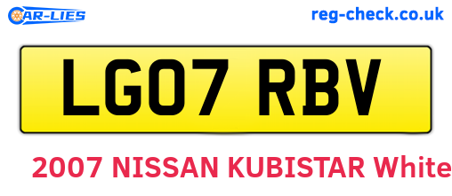 LG07RBV are the vehicle registration plates.