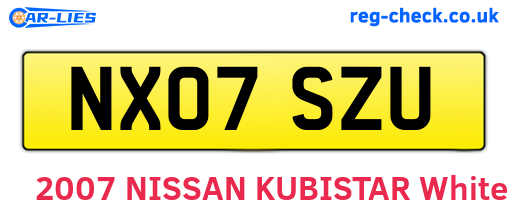 NX07SZU are the vehicle registration plates.