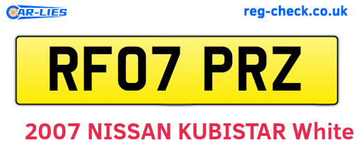 RF07PRZ are the vehicle registration plates.