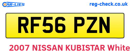 RF56PZN are the vehicle registration plates.