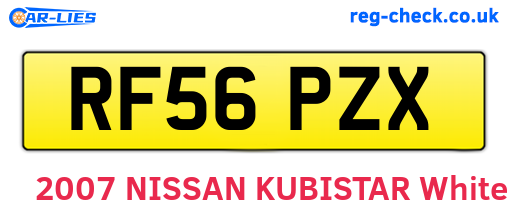 RF56PZX are the vehicle registration plates.