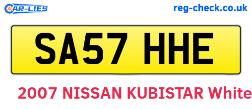 SA57HHE are the vehicle registration plates.