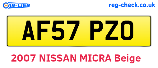 AF57PZO are the vehicle registration plates.