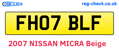 FH07BLF are the vehicle registration plates.