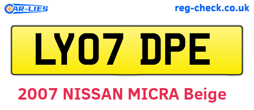 LY07DPE are the vehicle registration plates.