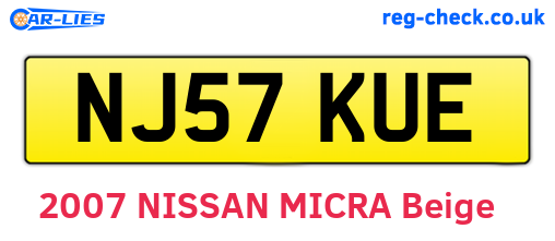 NJ57KUE are the vehicle registration plates.
