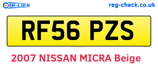 RF56PZS are the vehicle registration plates.