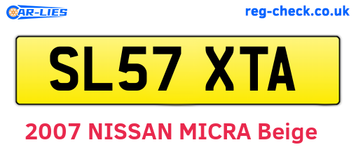 SL57XTA are the vehicle registration plates.