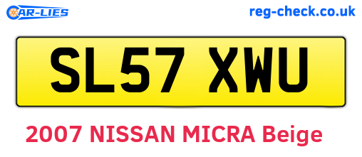 SL57XWU are the vehicle registration plates.