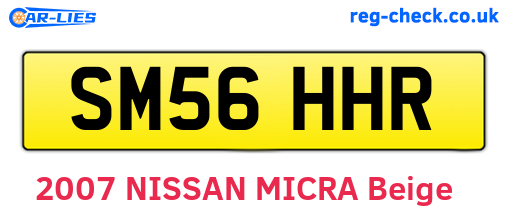 SM56HHR are the vehicle registration plates.