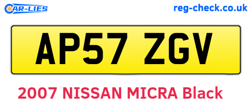 AP57ZGV are the vehicle registration plates.