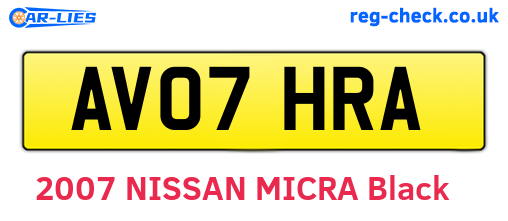 AV07HRA are the vehicle registration plates.