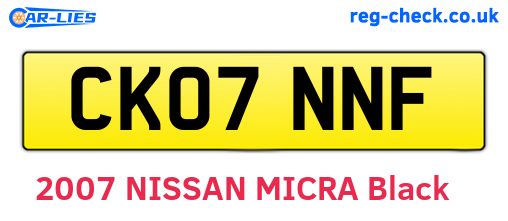 CK07NNF are the vehicle registration plates.