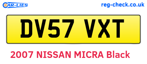 DV57VXT are the vehicle registration plates.