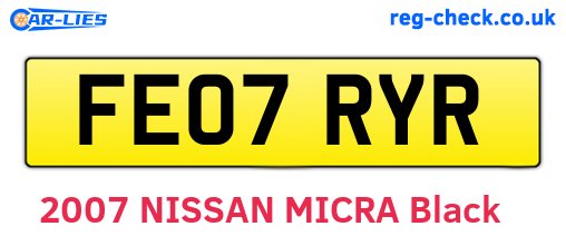 FE07RYR are the vehicle registration plates.