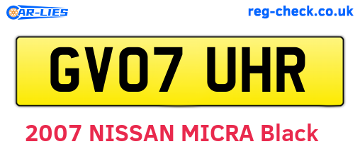 GV07UHR are the vehicle registration plates.