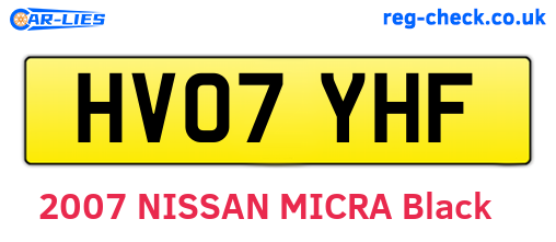 HV07YHF are the vehicle registration plates.