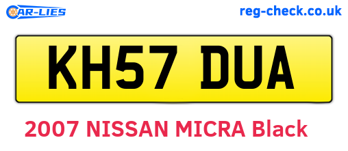 KH57DUA are the vehicle registration plates.