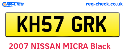 KH57GRK are the vehicle registration plates.