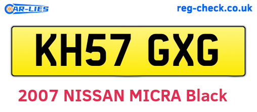 KH57GXG are the vehicle registration plates.