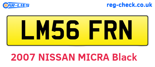 LM56FRN are the vehicle registration plates.