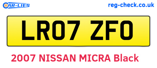 LR07ZFO are the vehicle registration plates.