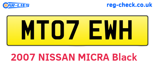 MT07EWH are the vehicle registration plates.