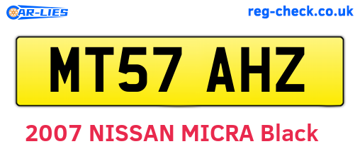 MT57AHZ are the vehicle registration plates.