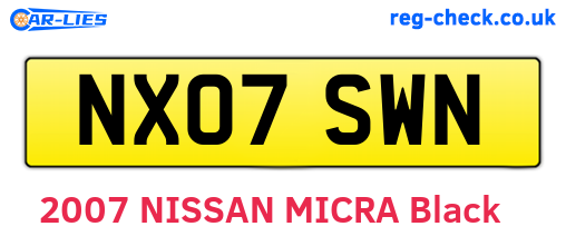 NX07SWN are the vehicle registration plates.