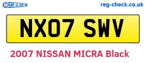 NX07SWV are the vehicle registration plates.