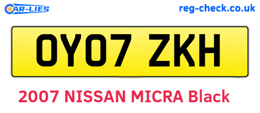 OY07ZKH are the vehicle registration plates.