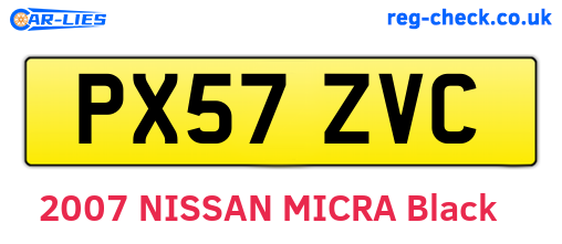 PX57ZVC are the vehicle registration plates.