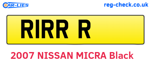 R1RRR are the vehicle registration plates.