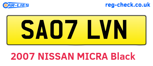SA07LVN are the vehicle registration plates.