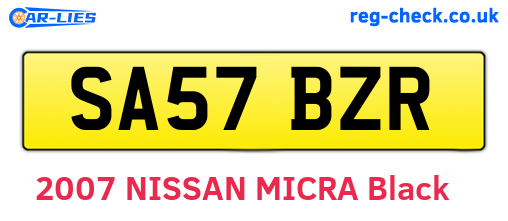 SA57BZR are the vehicle registration plates.