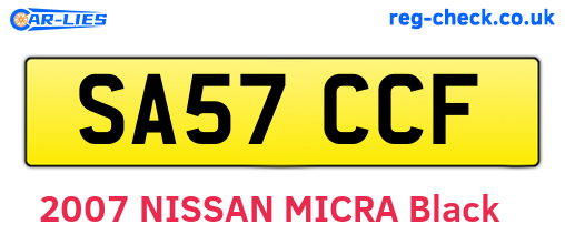 SA57CCF are the vehicle registration plates.