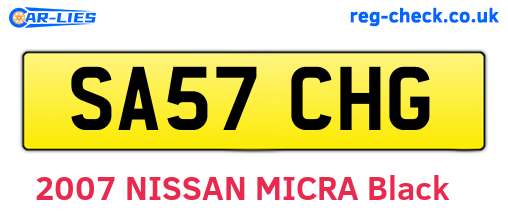 SA57CHG are the vehicle registration plates.